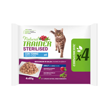 Natural Trainer Cat Multipack Sterilised Adult, vrečka - tuna - 4 x 85 g