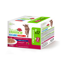 Natural Trainer Cat Multipack Adult, vrečka - tuna, govedina - 12 x 85 g